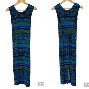 SARAH B STUDIO Vintage Tropical Print Shift Dress 16P